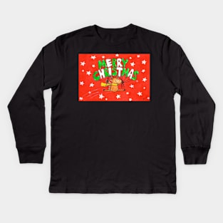 Merry Christmas Reindeer Kids Long Sleeve T-Shirt